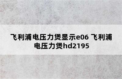 飞利浦电压力煲显示e06 飞利浦电压力煲hd2195